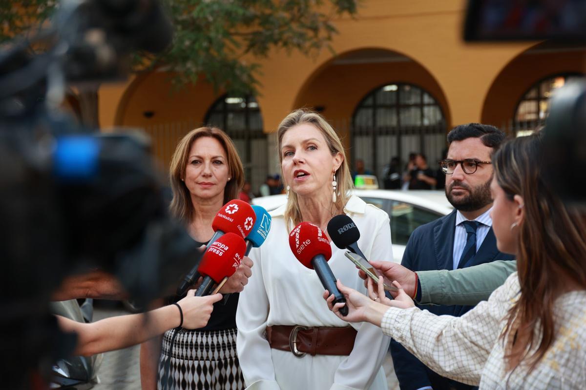 La candidata número dos de Vox por Sevilla al Parlamento y portavoz del grupo municipal en el Ayuntamiento de la capital, Cristina Peláez, este lunes.