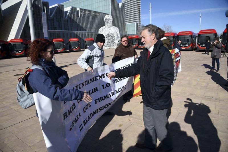 Presentación de la nueva flota de autobuses híbridos de Zaragoza