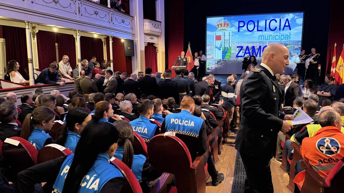 Fiesta de la Policía Municipal de Zamora, primer acto público del nuevo jefe Crisanto Vicente.