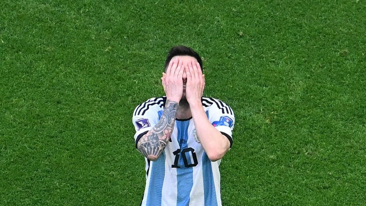 Decepción de Leo Messi en el partido