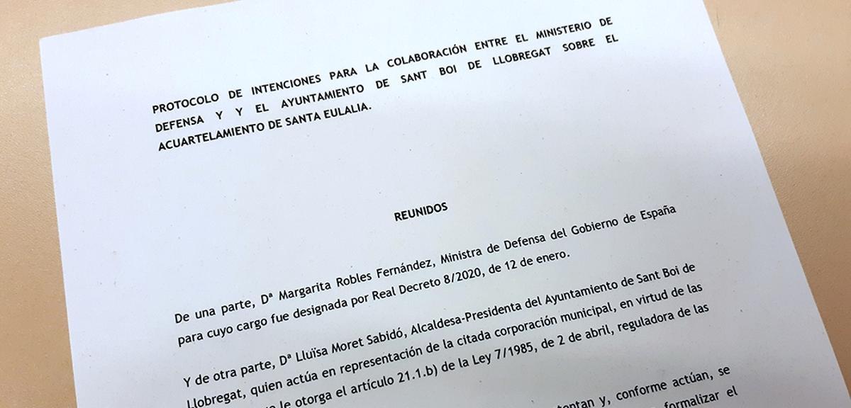 Sant Boi aprova un protocol d’intencions amb el Ministeri de Defensa per traslladar la caserna