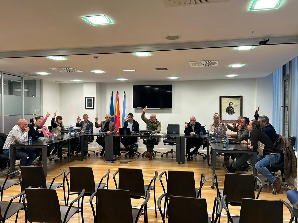 La votación sobre el Plan General de Ordenación, este miércoles, en Ribadesella.