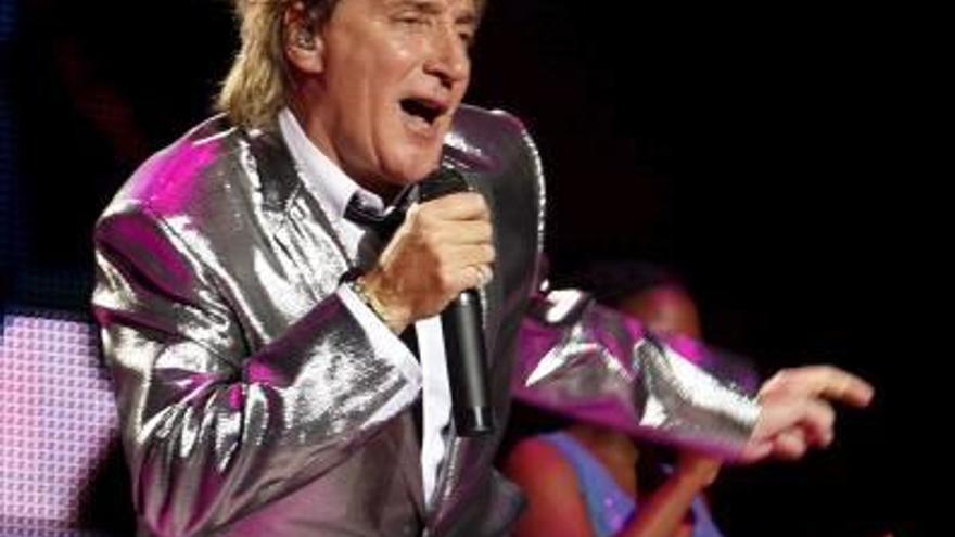 El cantante Rod Stewart, durante una actuación.