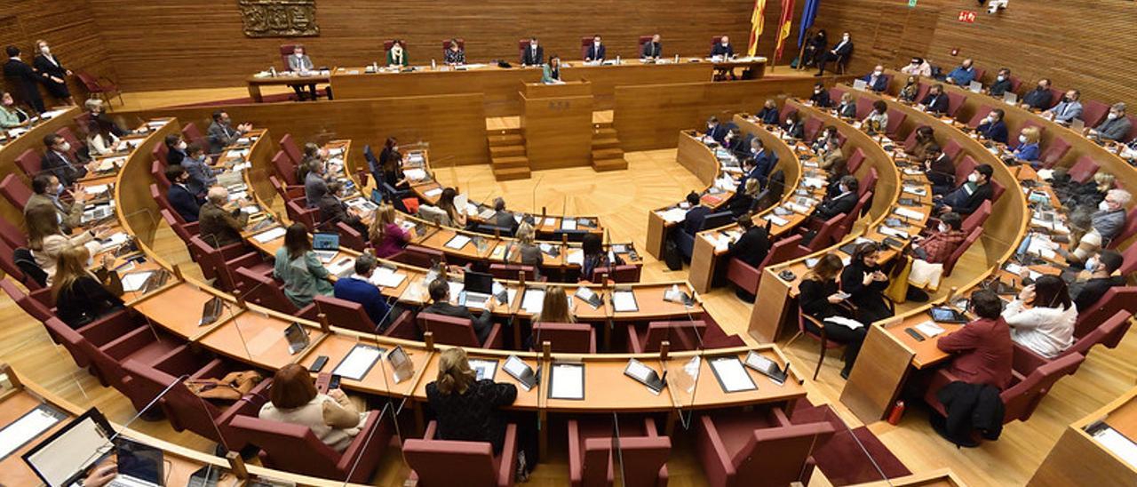 Imagen del hemiciclo, en un pleno de las Cortes Valencianas.