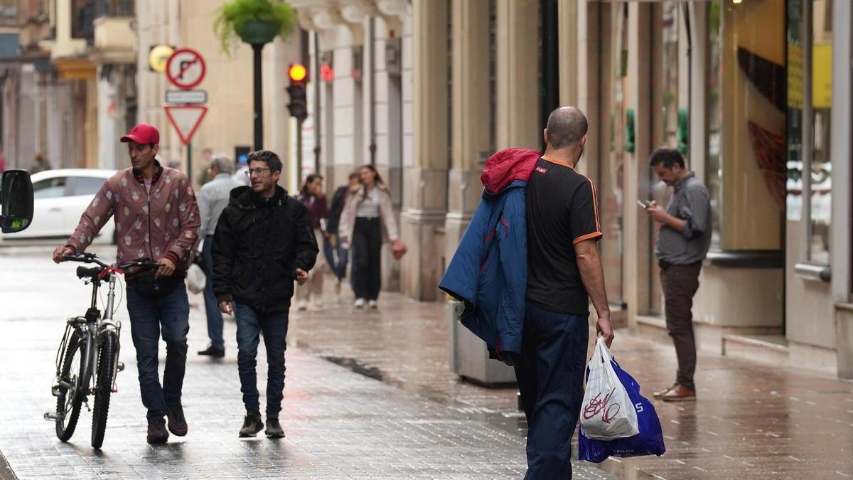Un día lluvioso en el centro de Castelló.