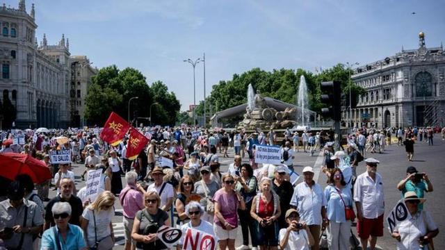 Manifestación por la sanidad pública este domingo en Madrid.