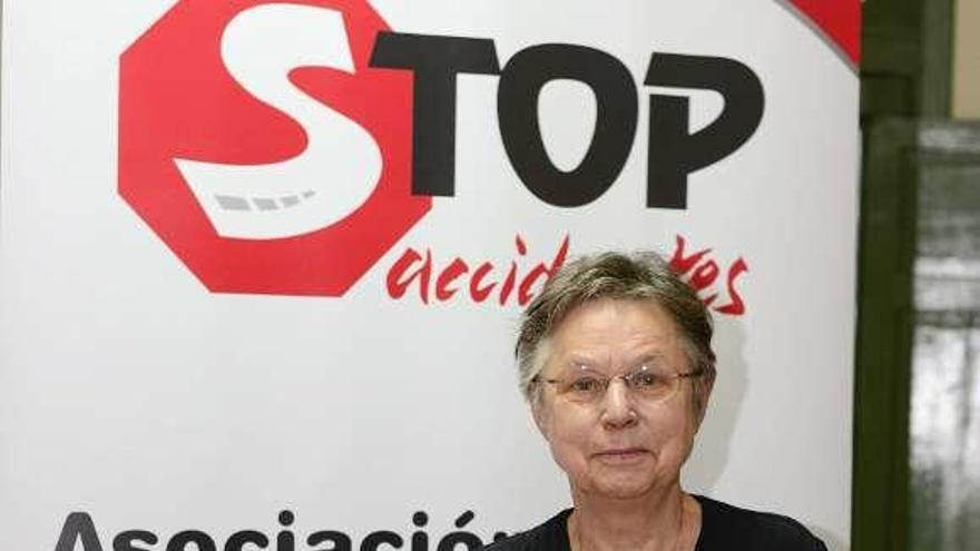 Jeanne Picard, en la sede de Stop Accidentes. // M. Miramontes