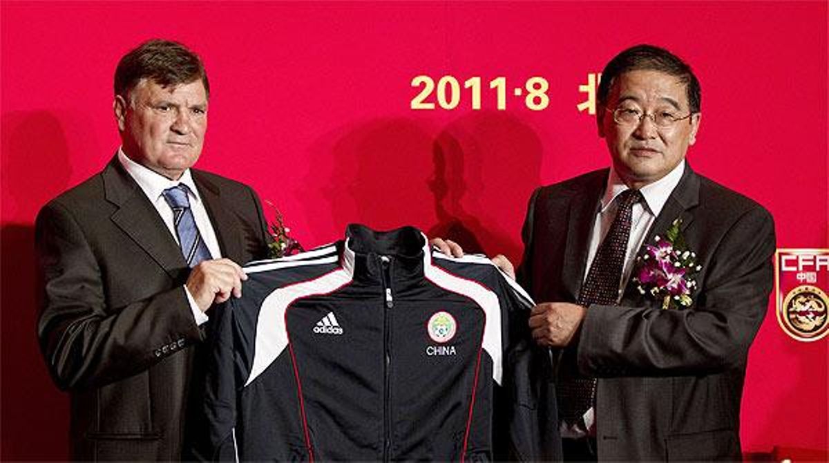 Camacho ofereix la seva primera roda de premsa com a seleccionador xinès.