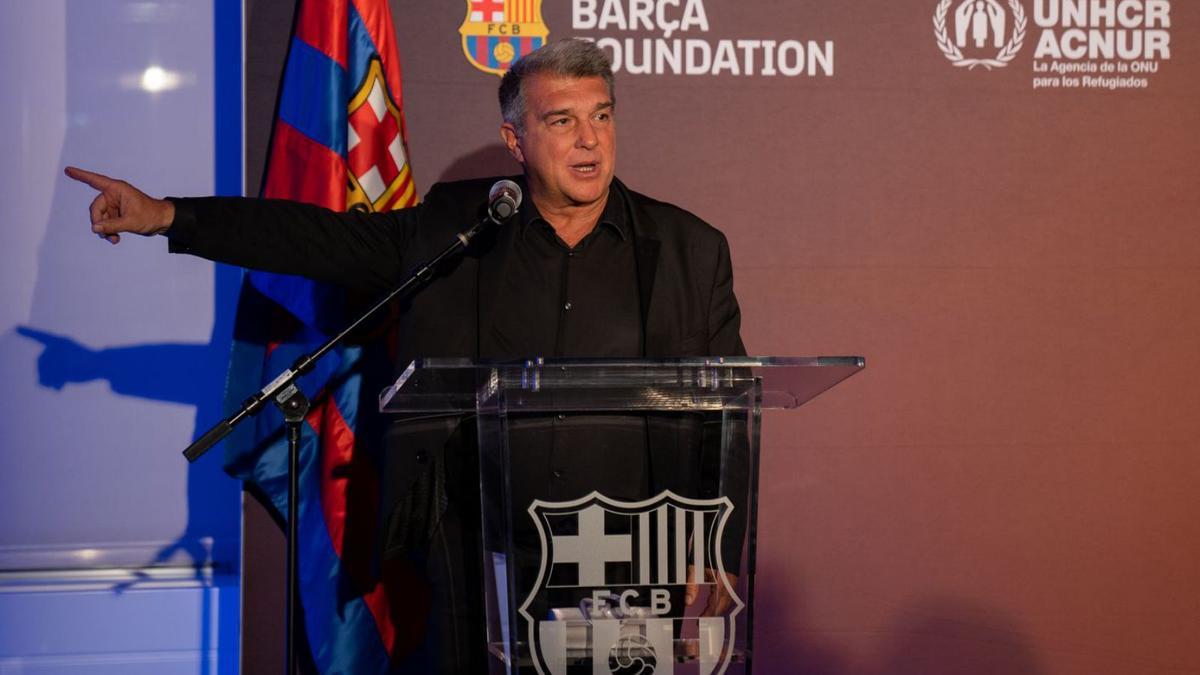 Joan Laporta va participar a un acte de la fundació del FC Barcelona  a Nova York. | ANGEL COLMENARES