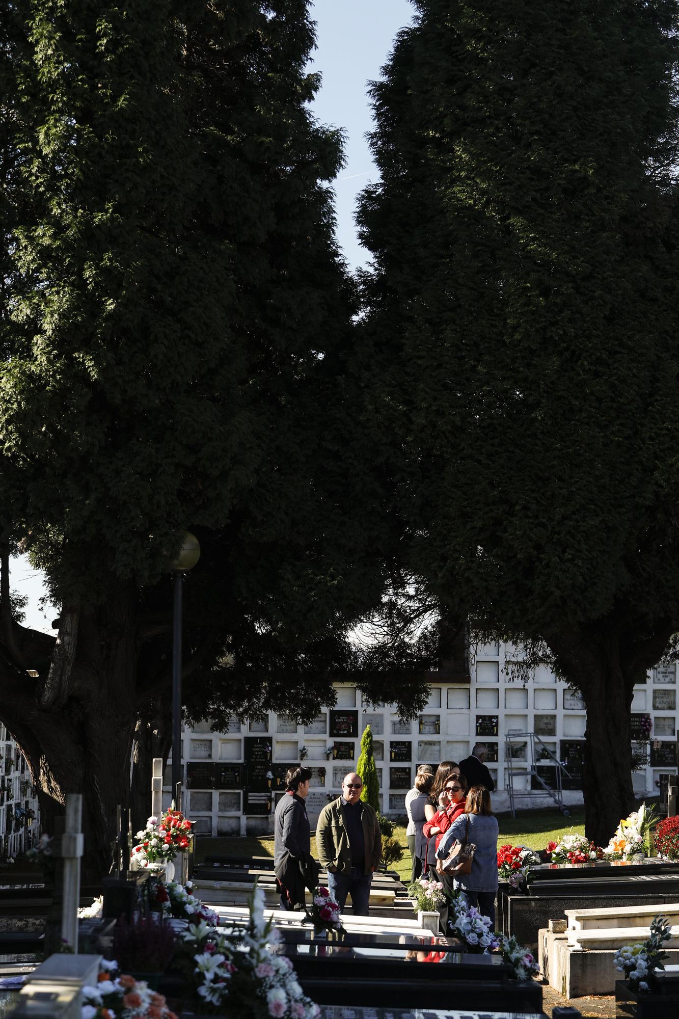 La celebración del día de Todos los Santos en el cementerio El Salvador de Oviedo.