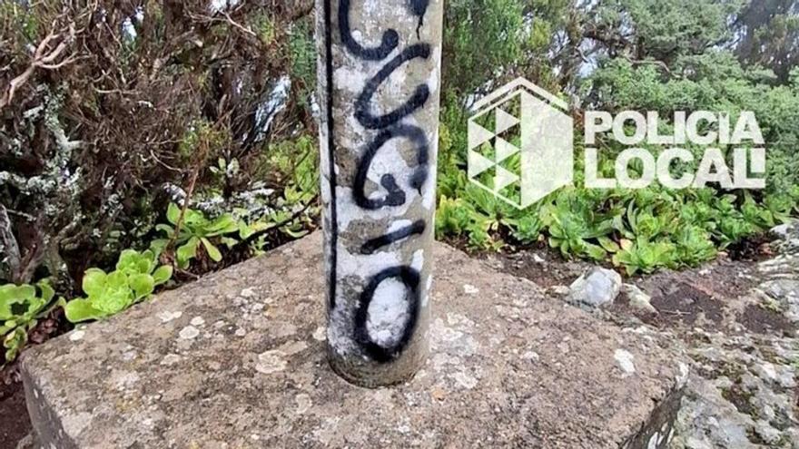 Acto vandálico en Anaga: invaden y hacen pintadas en una zona prohibida del Parque Rural