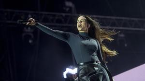 Rosalía, durante su actuación en el festival Primavera Sound.