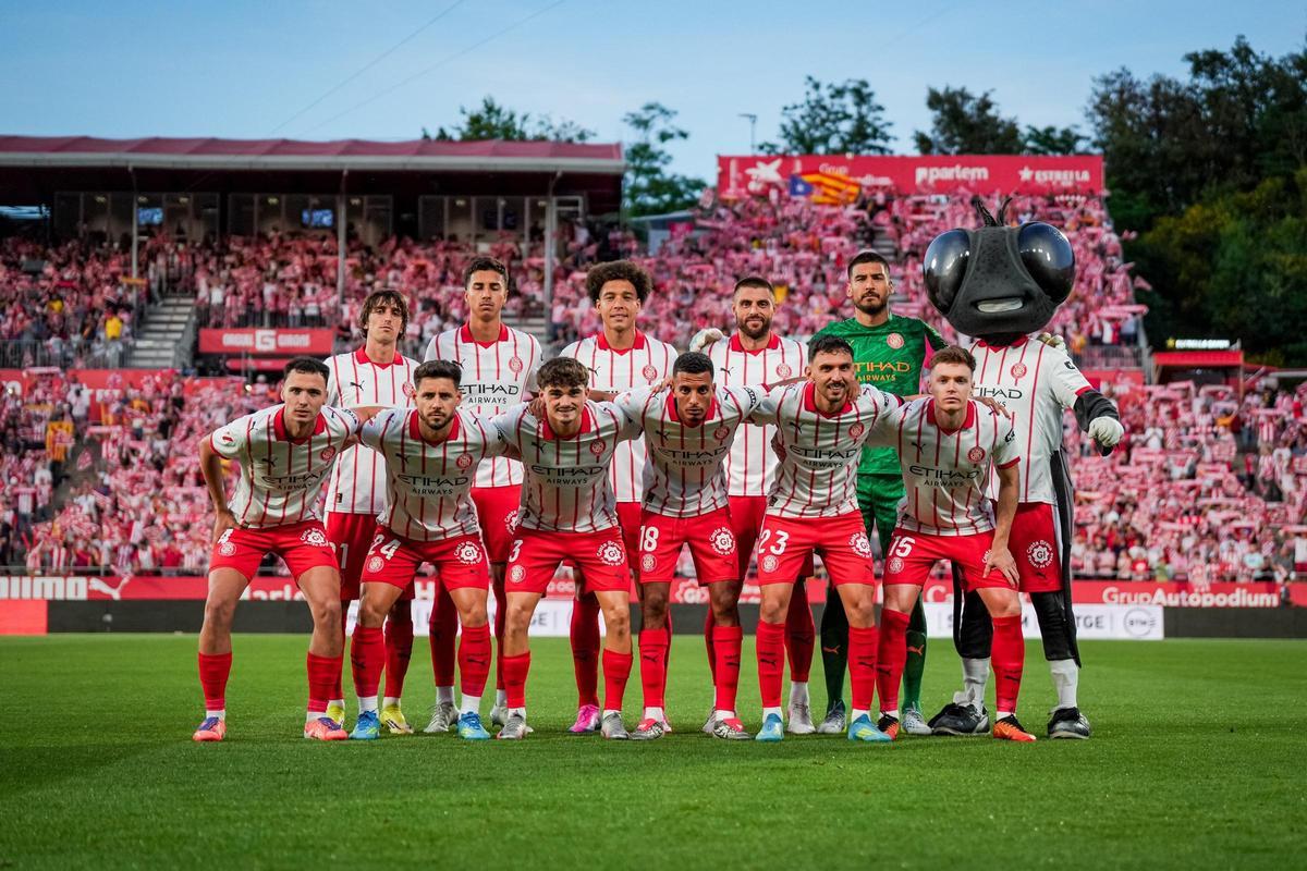 Once inicial del Girona en su duelo con el Elche, en la última jornada de LaLiga EASports.