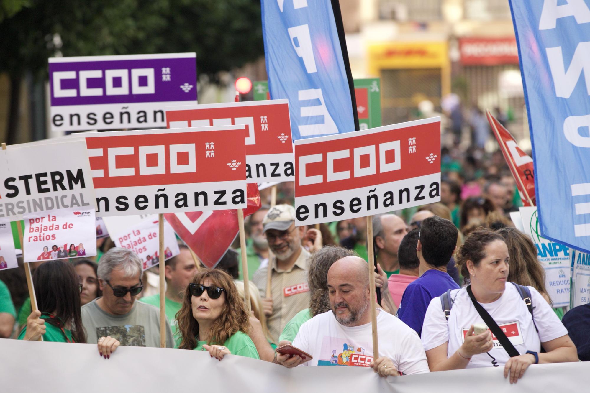 Manifestación en defensa de la educación pública en Murcia