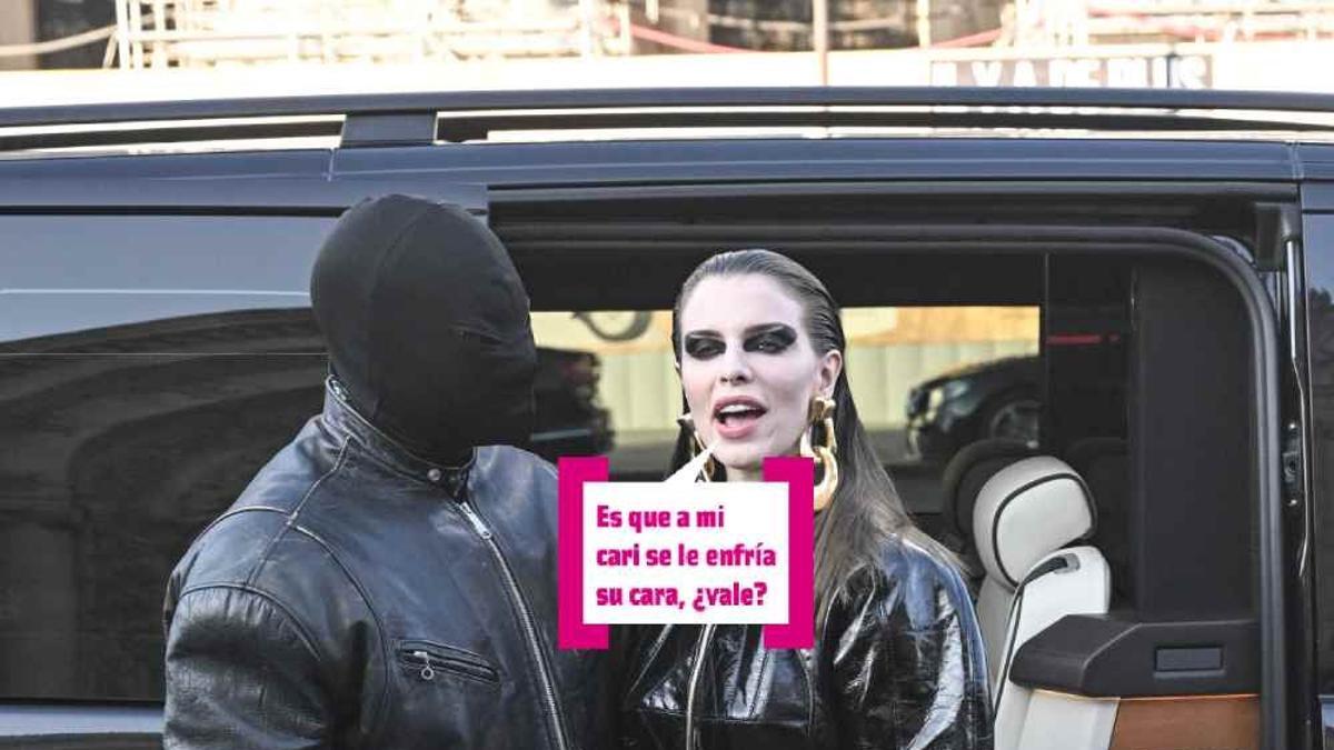 Kanye West con la cara tapada y Julia Fox