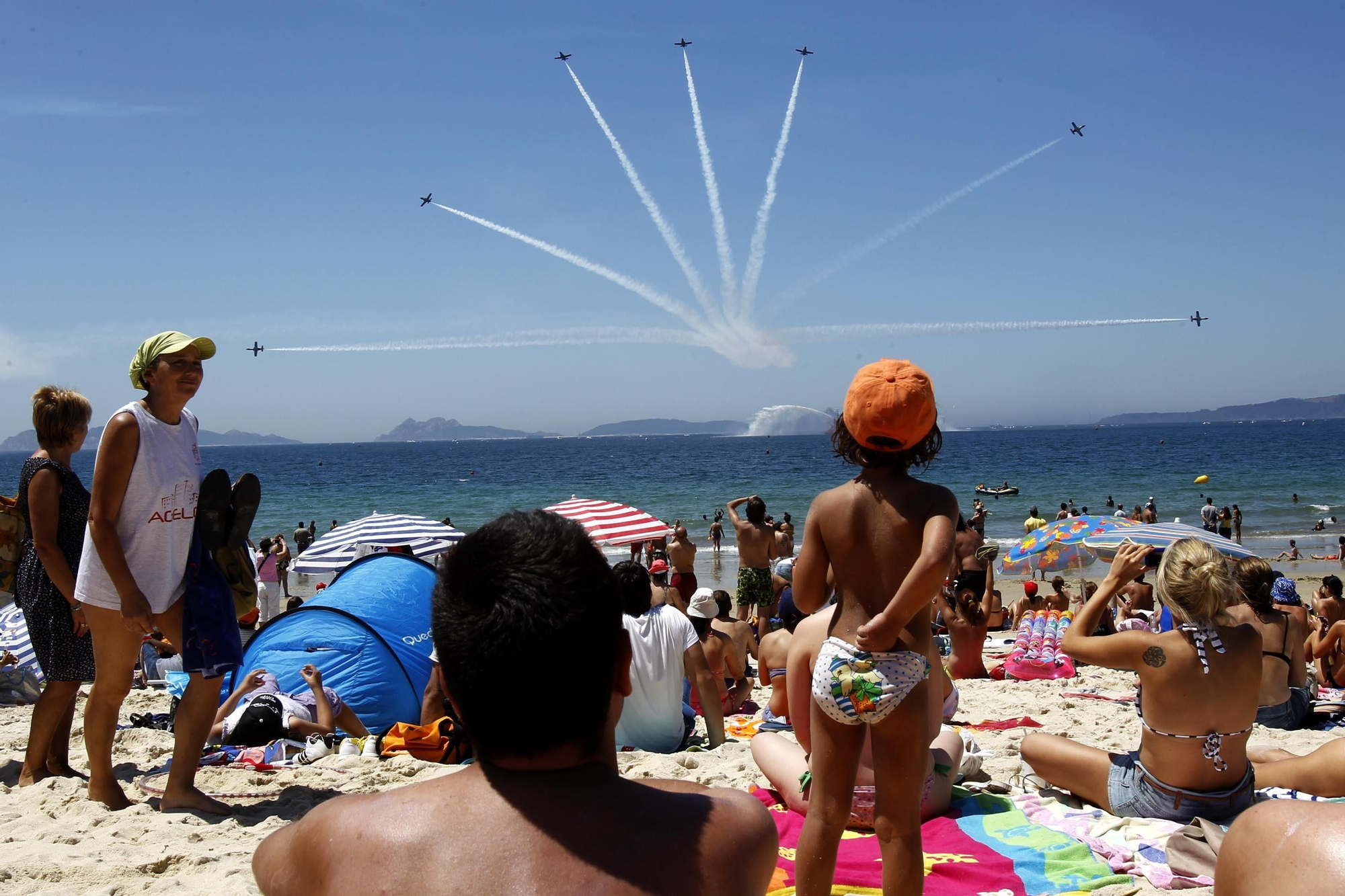 La patrulla Águila en Samil en 2010