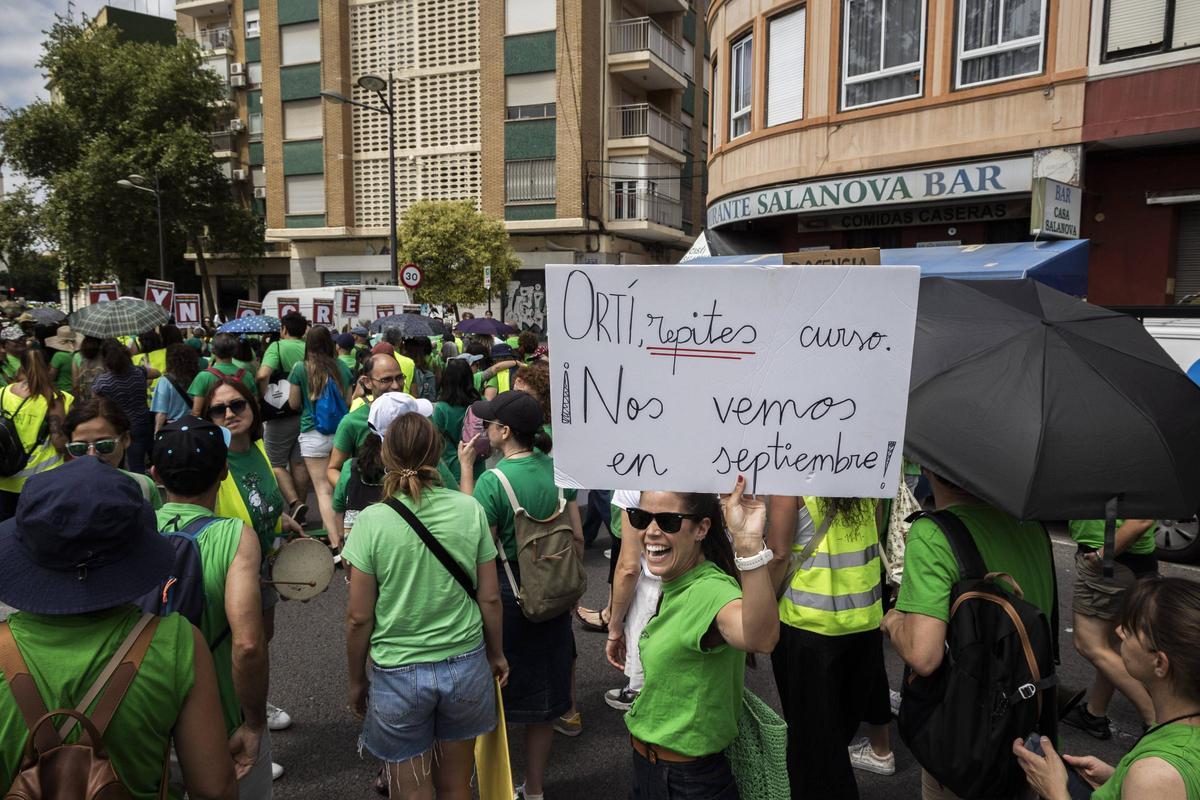 Manifestación por la escuela pública, el pasado viernes en València.
