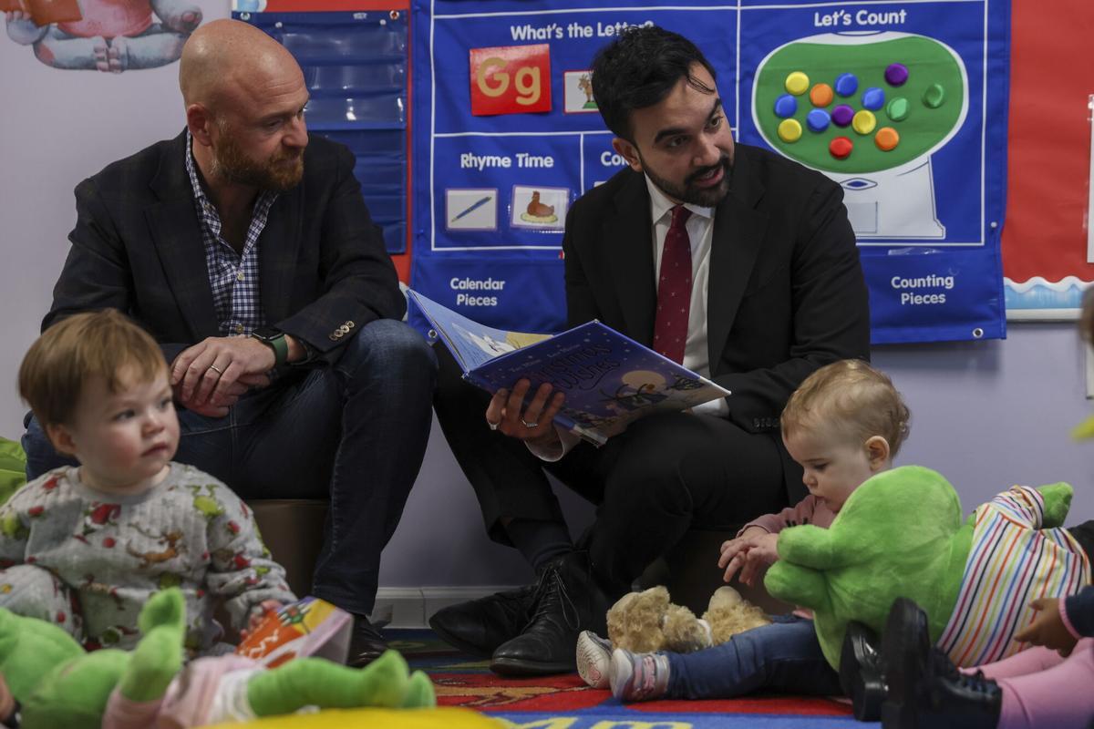 Mamdani, durante una visita a una guardería de Nueva York, el 11 de diciembre.