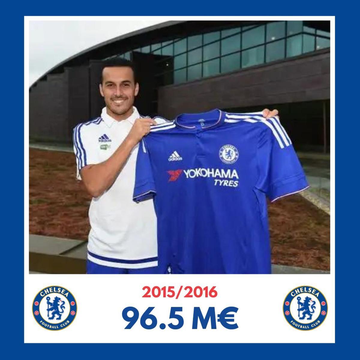 Pedro fue el fichaje más caro en la temporada 2015/2016. El Chelsea pagó 27 millones de euros al FC Barcelona para hacerse con sus servicios. Pedro fue el fichaje más caro en la temporada 2015/2016. El Chelsea pagó 27 millones de euros al FC Barcelona para hacerse con sus servicios.