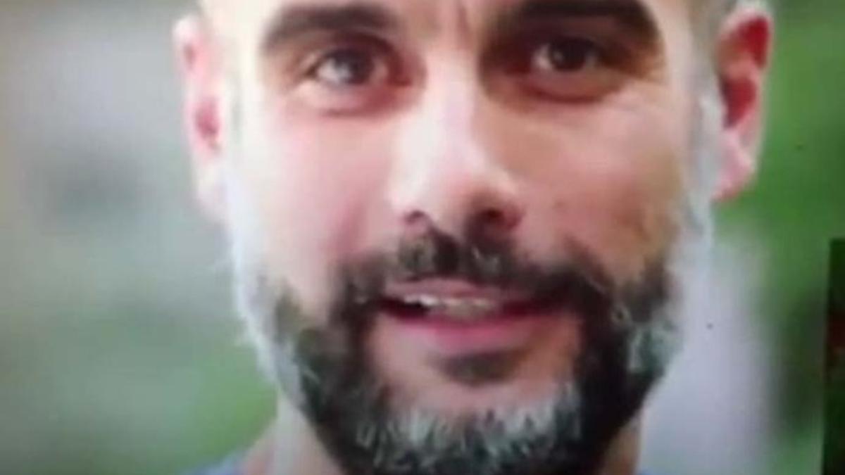 Guardiola, en un fragmento del vídeo de apoyo al proceso