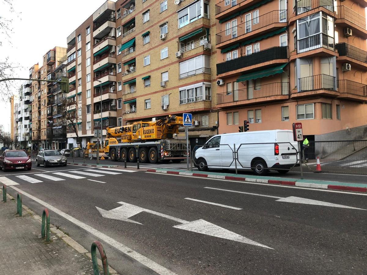 El corte de tráfico en la avenida Hernán Cortés.