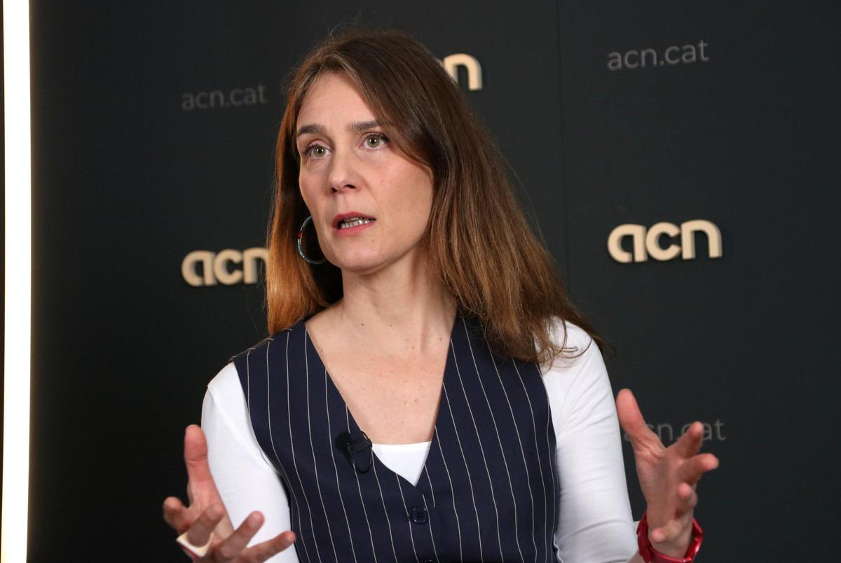 La líder de los Comuns, Jéssica Albiach, en una entrevista en la ACN.