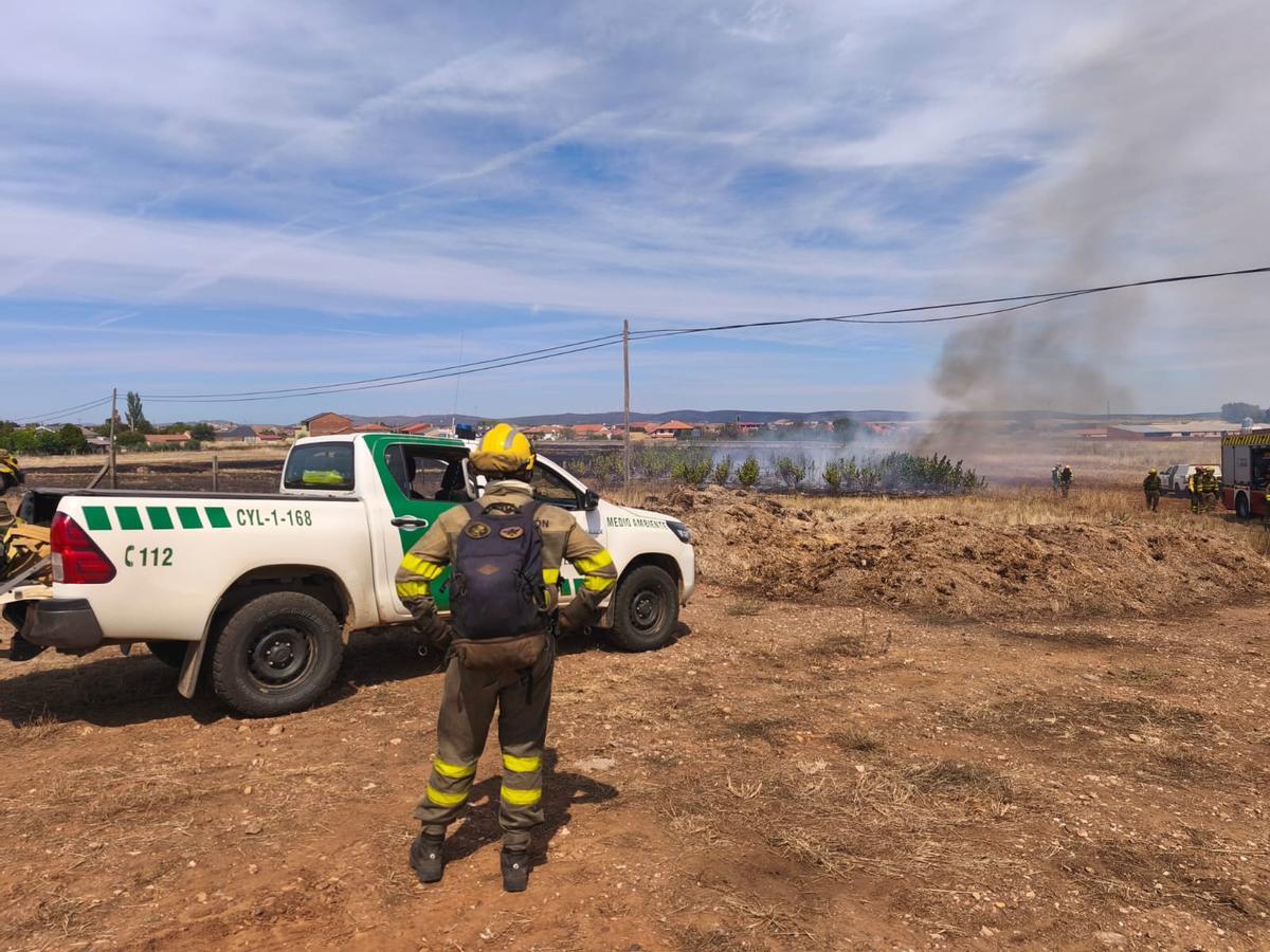 Un camión que circulaba por la N-630 con una rueda ardiendo, posible causa del incendio de Pozuelo de Tábara.