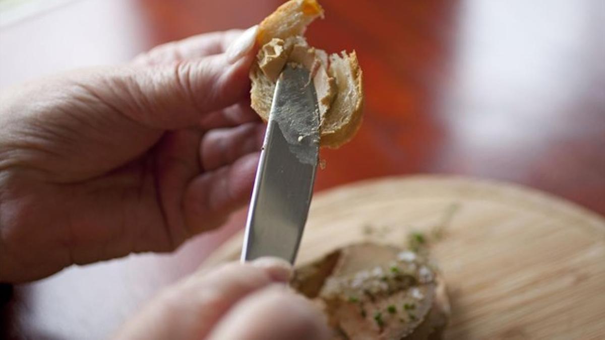 Pan con foie gras en un restaurante de San Francisco.