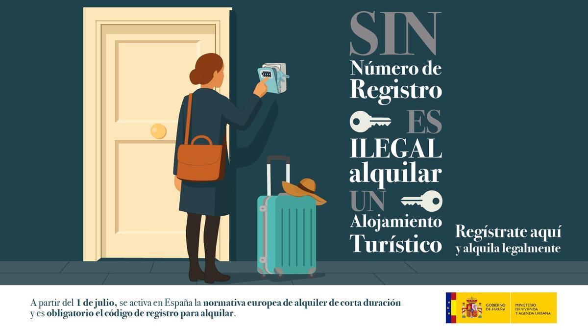 Campaña del Gobierno por el Registro Único de las viviendas de uso turístico.