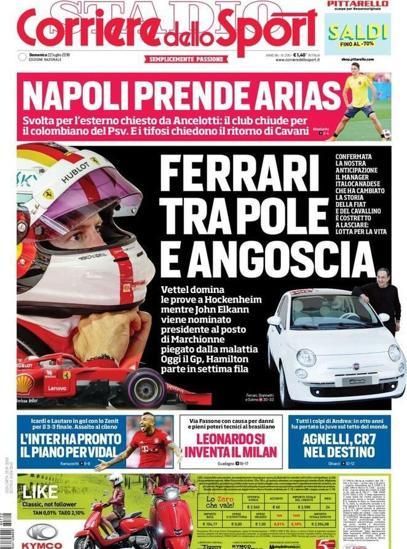 Portada CORRIERE DELLO SPORT domingo 22 de julio