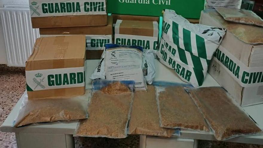 Interceptados en Teruel más de 46 kilos de tabaco de liar de contrabando