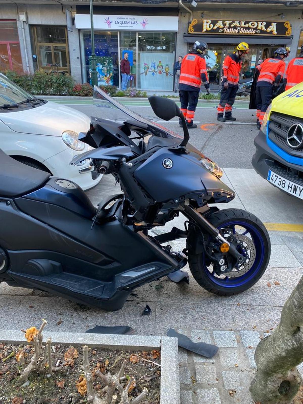 Estado en el que quedó la motocicleta.