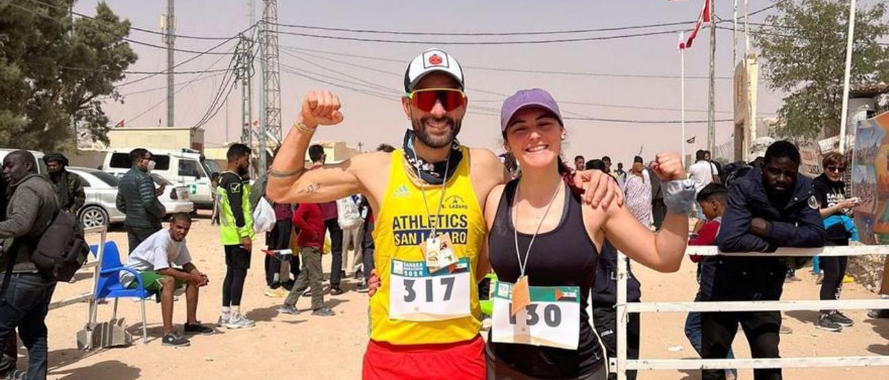 Garrido y Penedo, en la maratón de la República Saharaui.