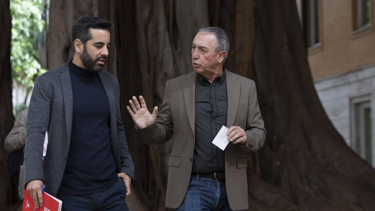 Jose Muñoz y Joan Baldoví, en las Corts en una imagen de archivo