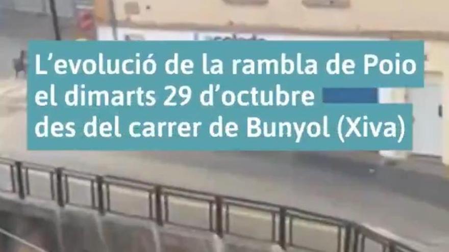 El vídeo de la meteoróloga de À Punt sobre la dana constata el desbordamiento del Poyo antes de las 18h