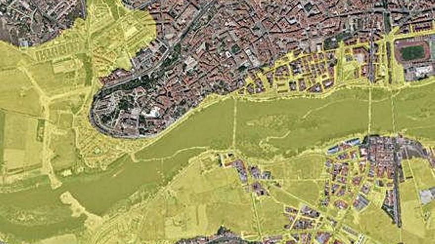 Mapa de inundabilidad de la capital según los actuales parámetros.