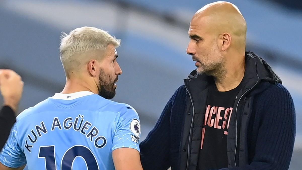 Agüero y Guardiola compartiendo vestuario en el City