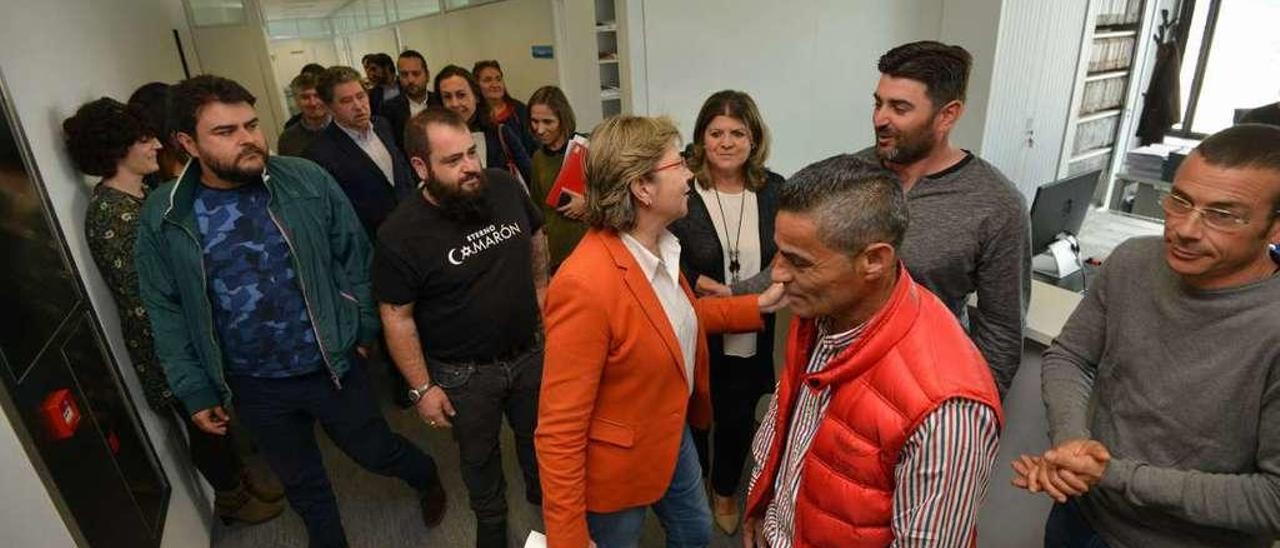 Asistentes a la última reunión en la delegación de la Xunta en la que se expuso el proyecto. // G. Santos