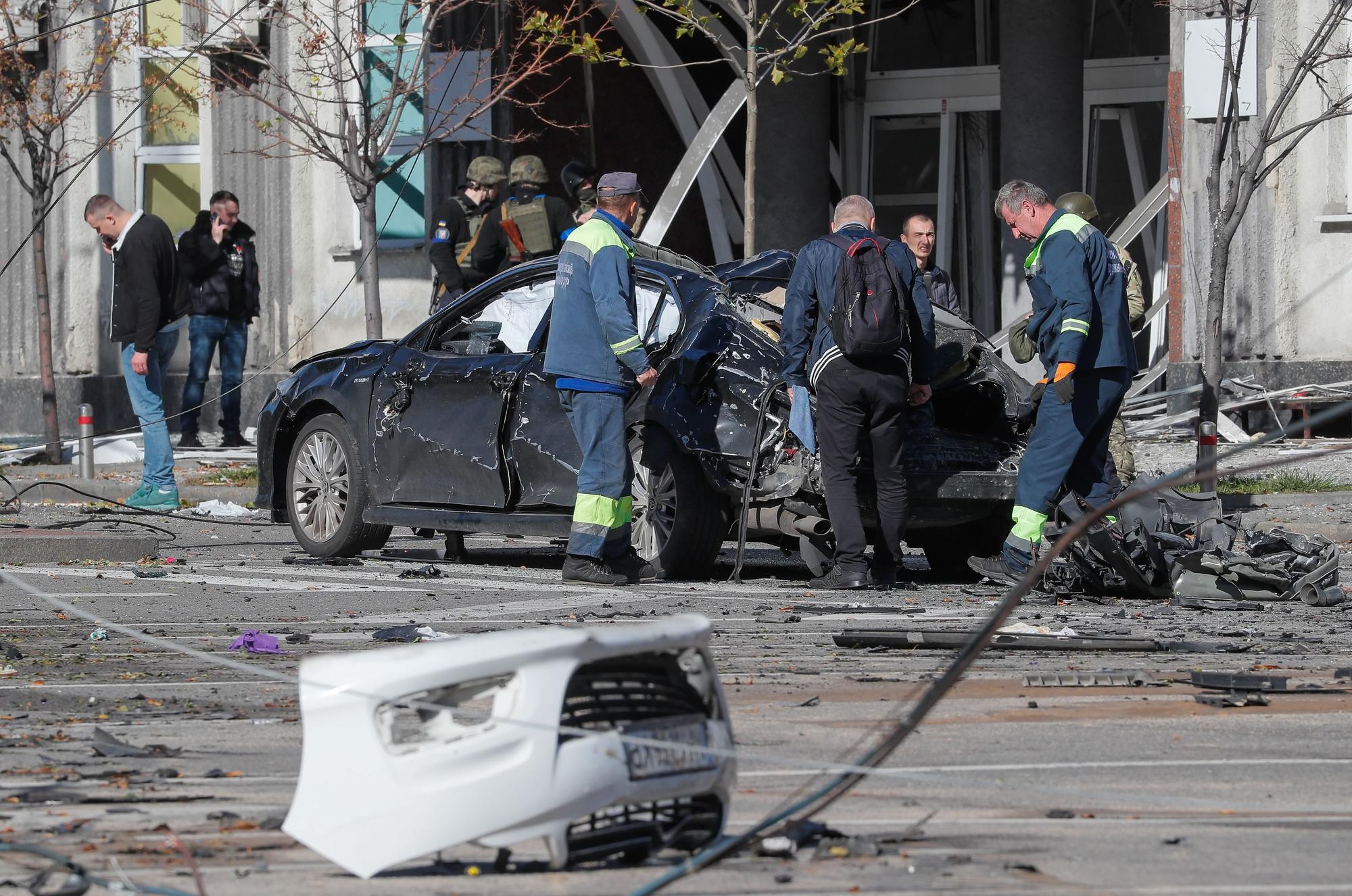 Las imágenes del bombardeo en el centro de Kiev