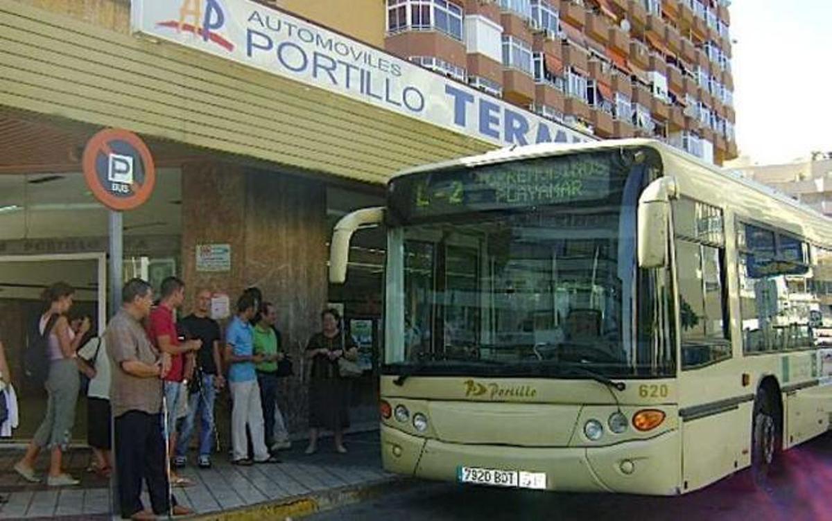 Un autobús en Torremolinos.