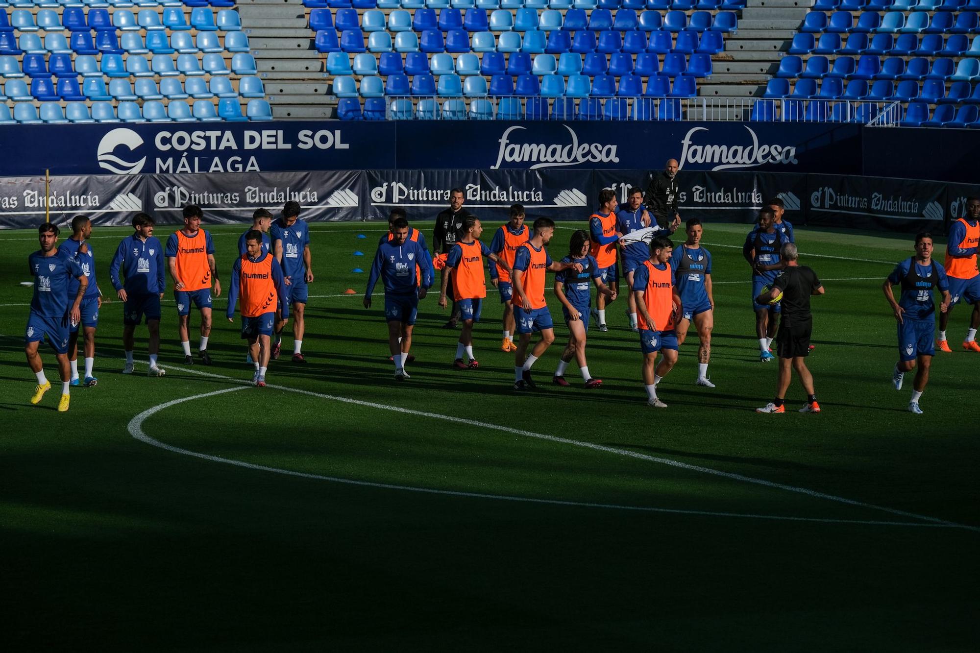 Entrenamiento del Málaga CF antes del partido contra el Levante