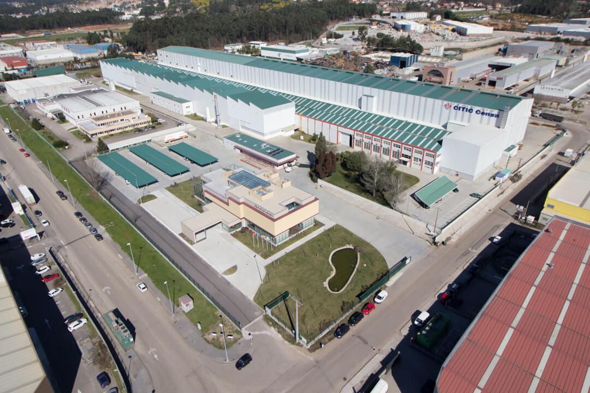 Vista aérea de la planta de Citic Censa en Porriño.