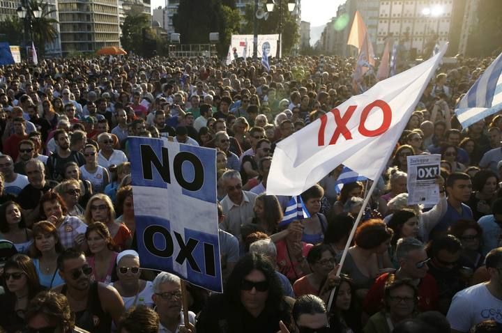 Manifestaciones en Atenas por el 'sí' y el''no' en el referéndum