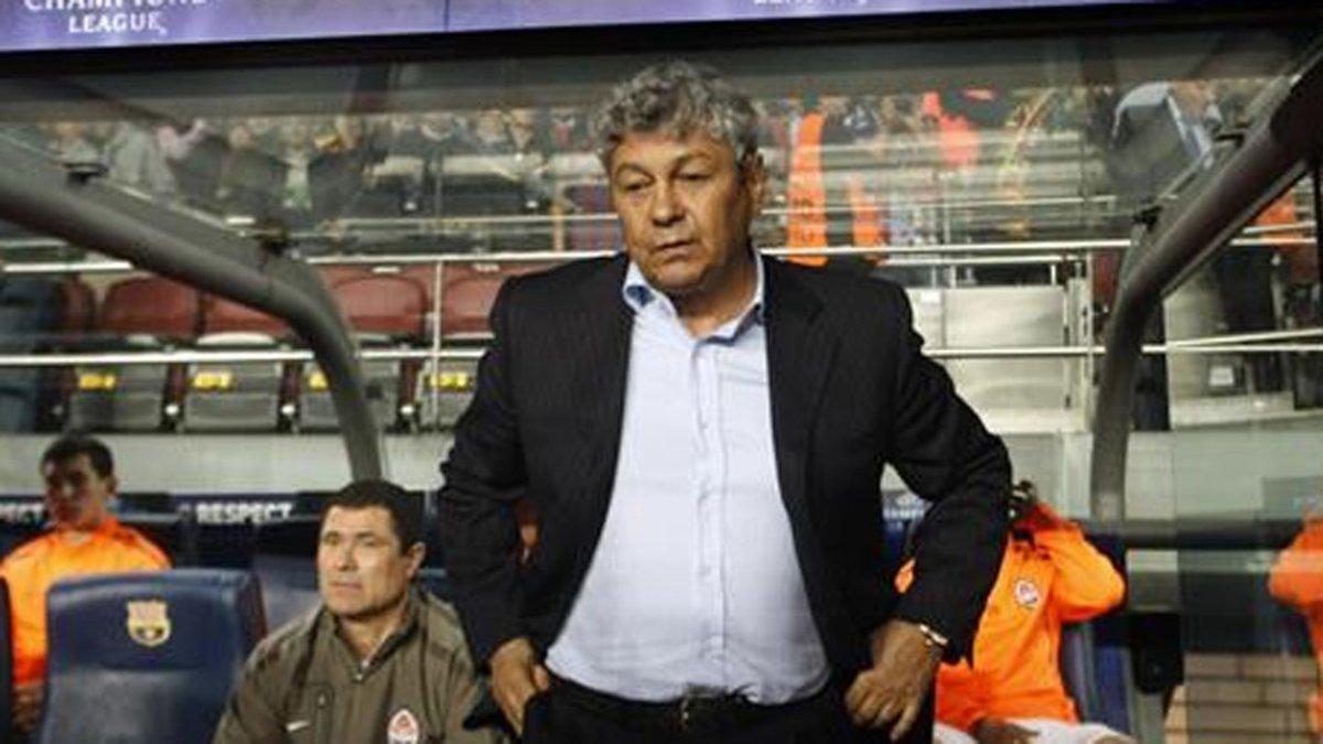 Mircea Lucescu, en el banquillo del Camp Nou cuando era entrenador del Shakhtar Donetsk