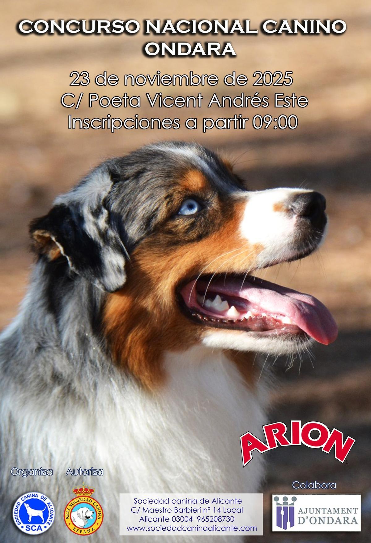 Cartel del concurso canino