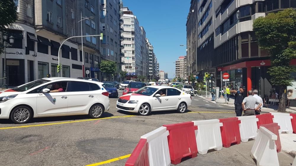 La Gran Vía de Vigo, cortada al tráfico