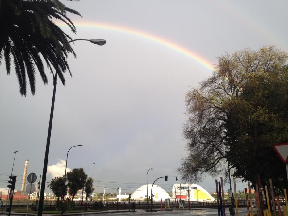 El arco iris, visto desde las inmediaciones de la ría.