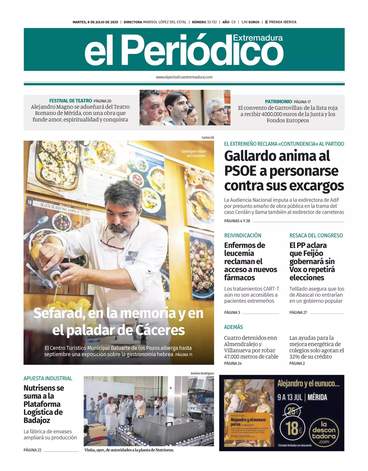 Consulta la portada correspondiente al día 8 de junio de 2025