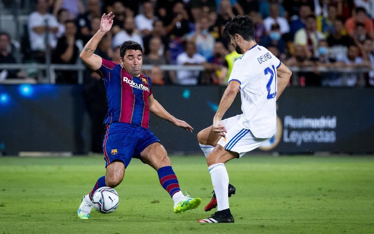 Deco, durante un partido del Barça Legends en 2021