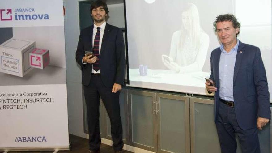 Javier Díaz y Eduardo Aldao, ayer, durante la presentación.